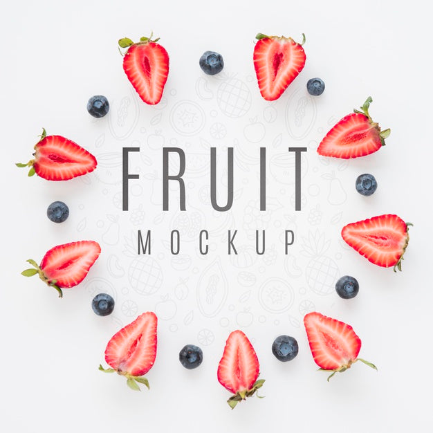Free Top View Assortment Of Organic Fruits With Mock-Up Psd