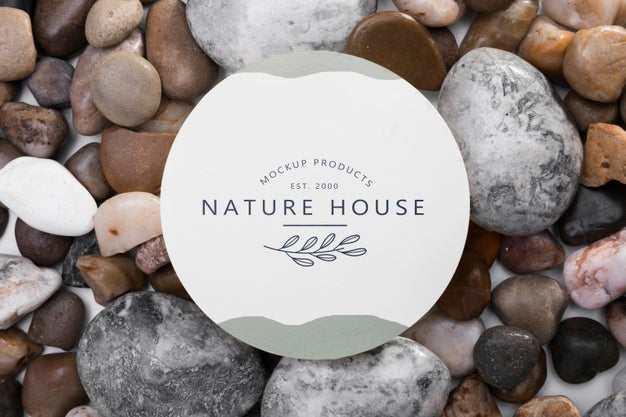 Free Top View Assortment Of Rocks With Mock-Up Psd