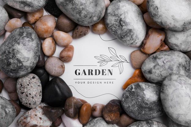 Free Top View Assortment Of Rocks With Mock-Up Psd