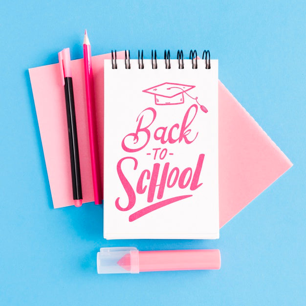 Free Top View Back To School With Notepad Psd