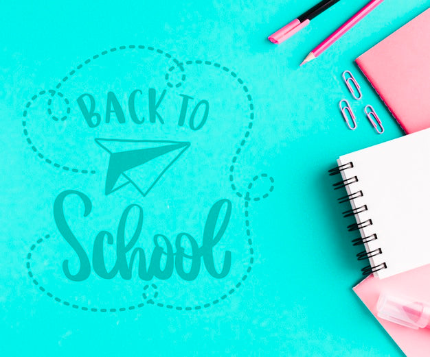 Free Top View Back To School With Office Supplies Psd