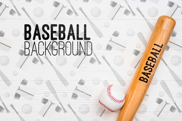 Free Top View Baseball Bat And Ball Psd