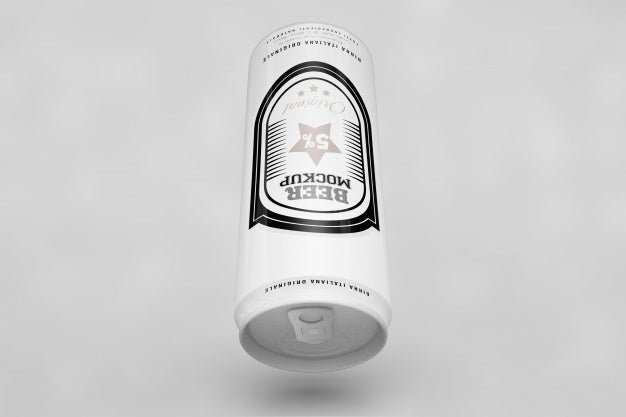 Free Top View Beer Can Mock Up Psd