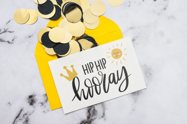 Free Top View Birthday Card Mockup Psd