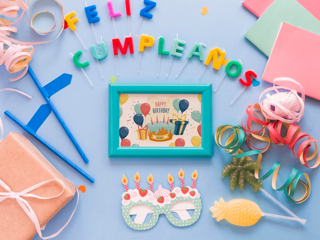 Free Top View Birthday Concept Psd