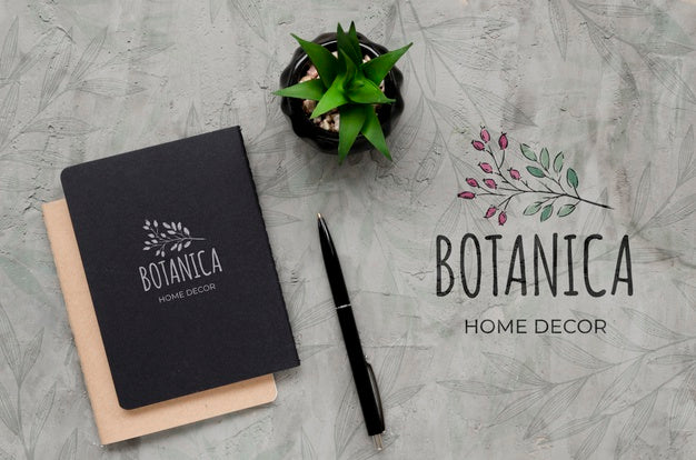 Free Top View Botanic Home Decor Concept Psd