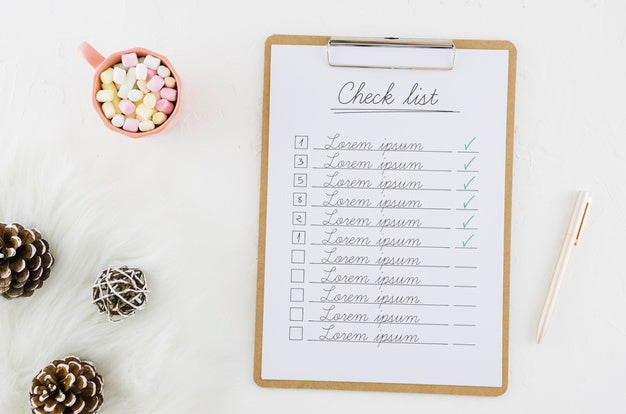 Free Top View Check List With Mock-Up Psd