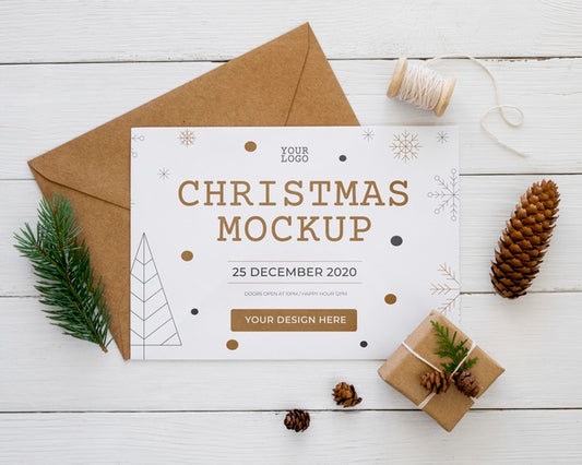 Free Top View Christmas Eve Assortment Mock-Up Psd