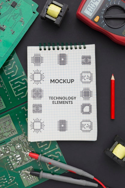 Free Top View Circuit Boards Mockup Psd