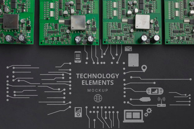 Free Top View Circuit Boards Mockup Psd