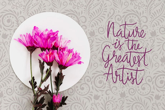 Free Top View Colorful Flowers Concept Psd