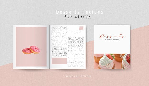 Free Top View Dessert Editorial Magazine Psd