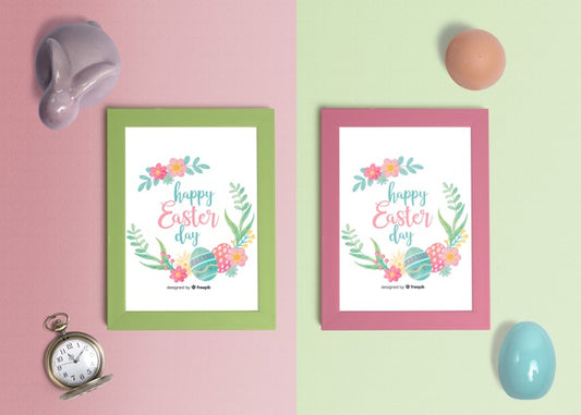 Free Top View Easter Mockup Composition Psd