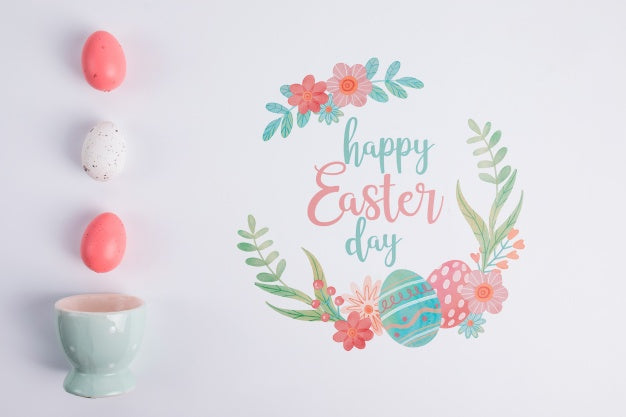 Free Top View Easter Mockup Composition Psd