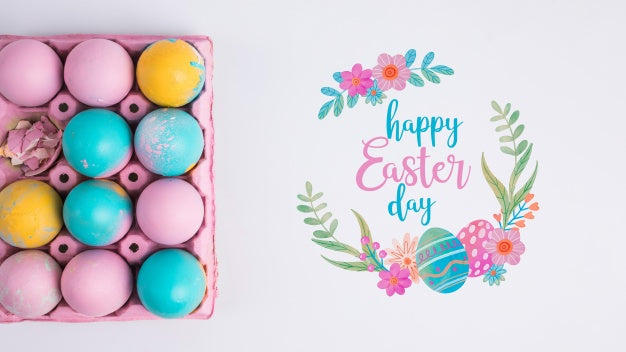 Free Top View Easter Mockup Composition Psd