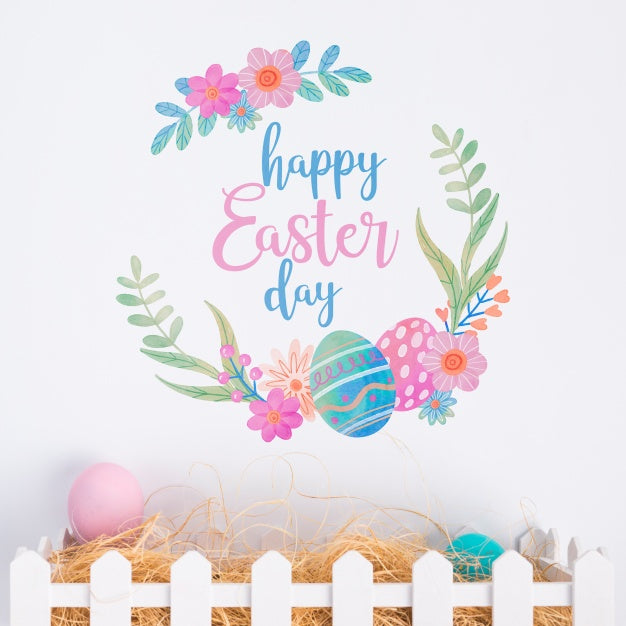 Free Top View Easter Mockup Composition Psd