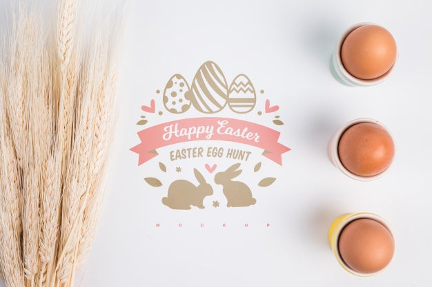 Free Top View Easter Mockup Composition Psd