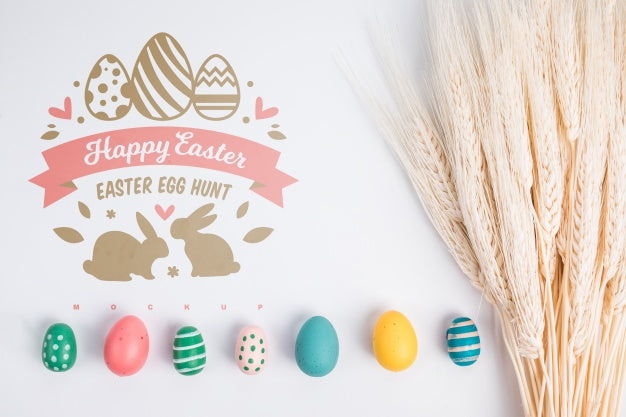 Free Top View Easter Mockup Composition Psd