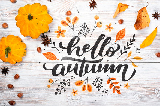 Free Top View Fall Season Arrangement Psd