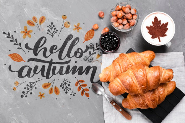 Free Top View Fall Season Arrangement Psd