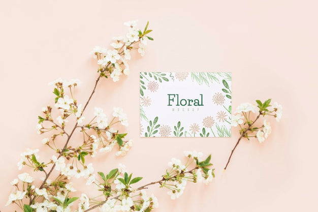 Free Top View Flowers With Copy Space Psd