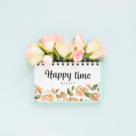 Free Top View Flowers With Copy Space Psd