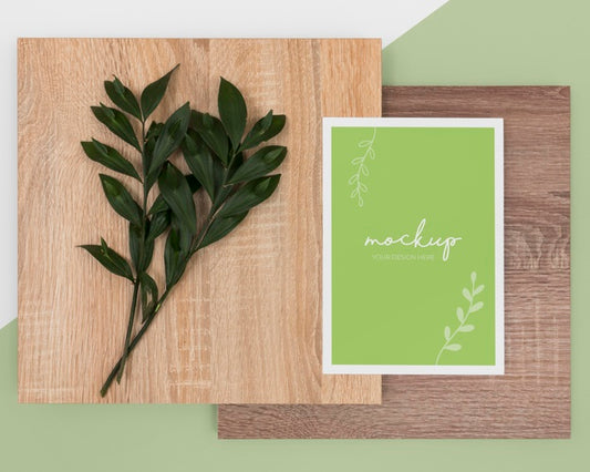 Free Top View Leaves, Stationery And Wood Psd