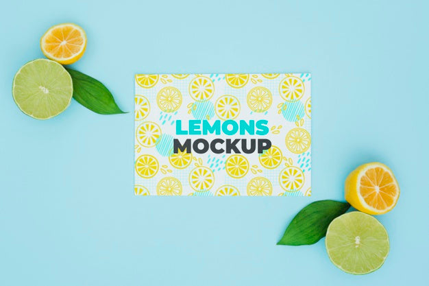 Free Top View Lemon On Table Psd