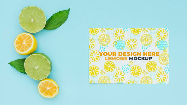 Free Top View Lemon On Table Psd