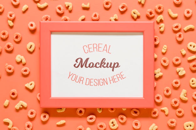 Free Top View Living Coral Assortment With Frame Mock-Up Psd