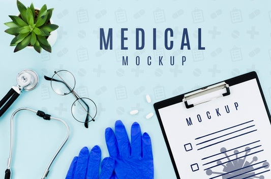 Free Top View Medical Concept With Mock-Up Psd