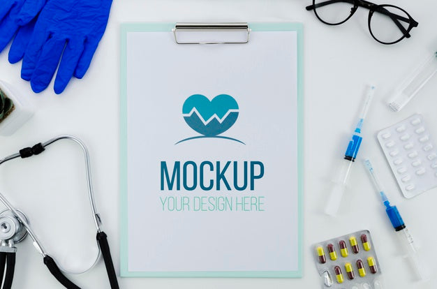 Free Top View Medical Concept With Mock-Up Psd