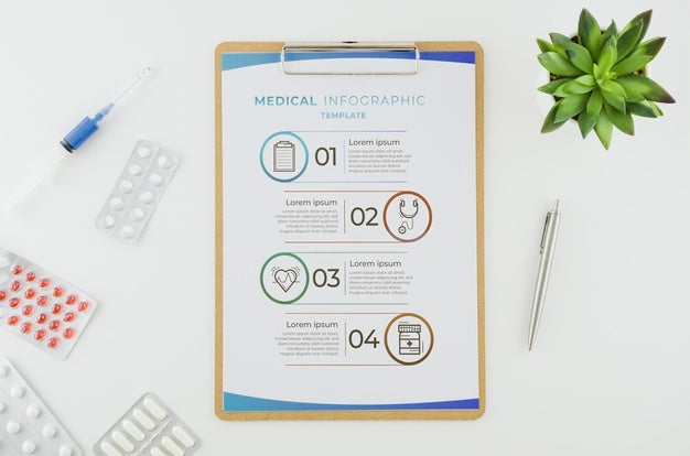 Free Top View Medical Infographic With Mock-Up Psd