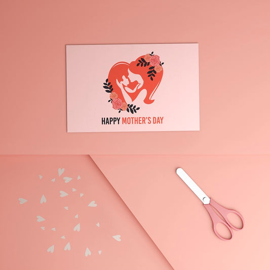 Free Top View Mother'S Day Card With Mock-Up Psd