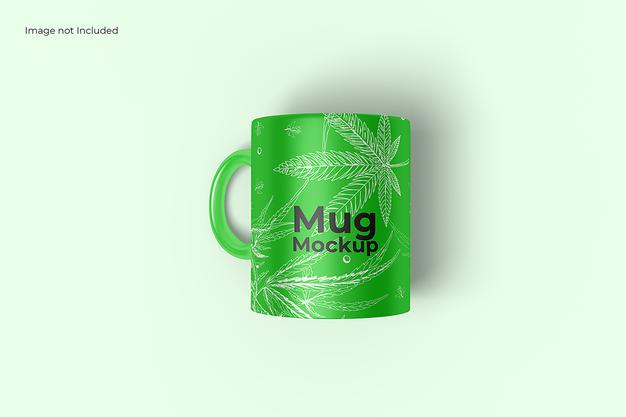 Free Top View Mug Mockup Psd