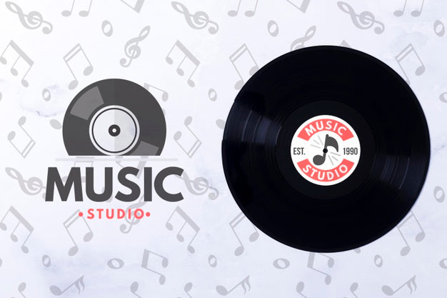 Free Top View Music Vinyl Psd