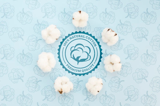 Free Top View Natural Cotton With Mock-Up Psd