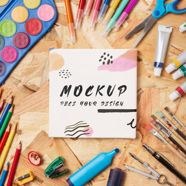 Free Top View Of Artistic Concept Mock-Up Psd