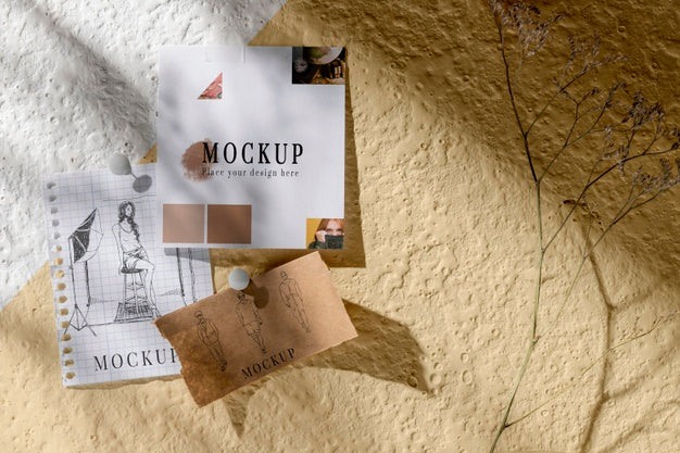 Free Top View Of Beautiful Autumn Moodboard Mock-Up Psd