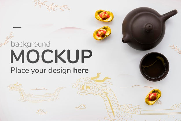 Free Top View Of Chinese Conept Mock-Up Psd