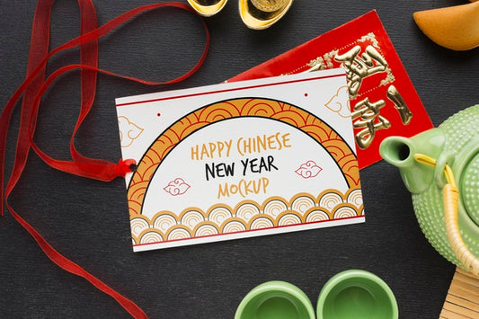 Free Top View Of Chinese New Year Mock-Up Psd