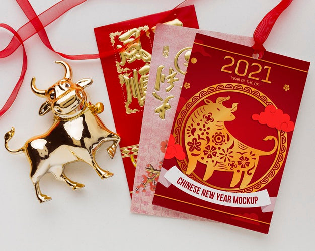 Free Top View Of Chinese New Year Mock-Up Psd