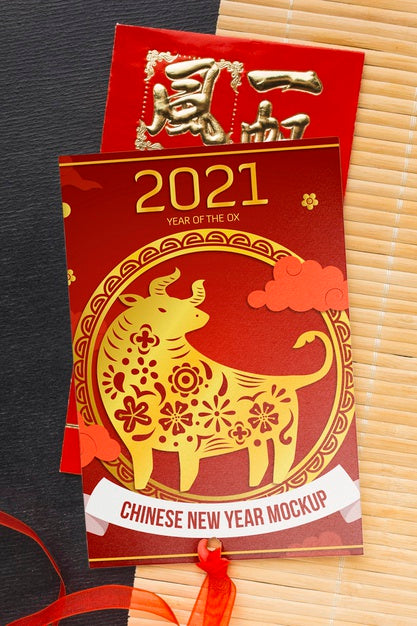 Free Top View Of Chinese New Year Mock-Up Psd