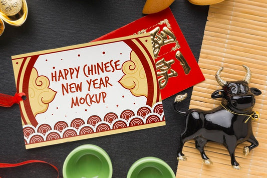 Free Top View Of Chinese New Year Mock-Up Psd