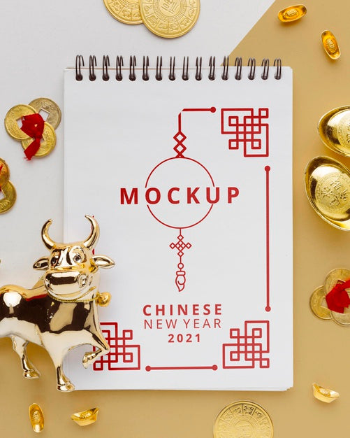 Free Top View Of Chinese New Year Mock-Up Psd