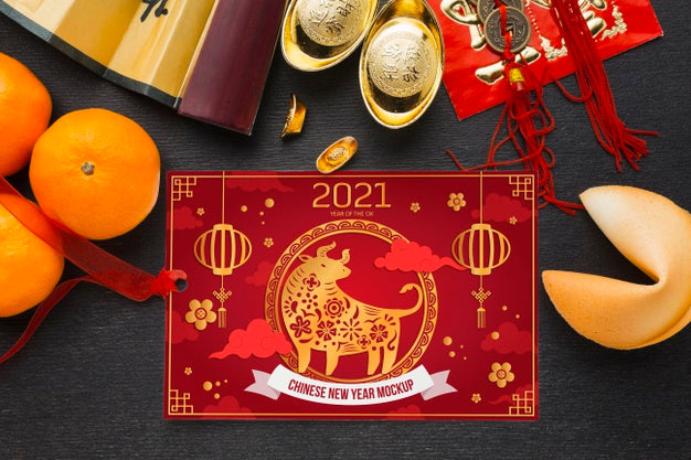 Free Top View Of Chinese New Year Mock-Up Psd