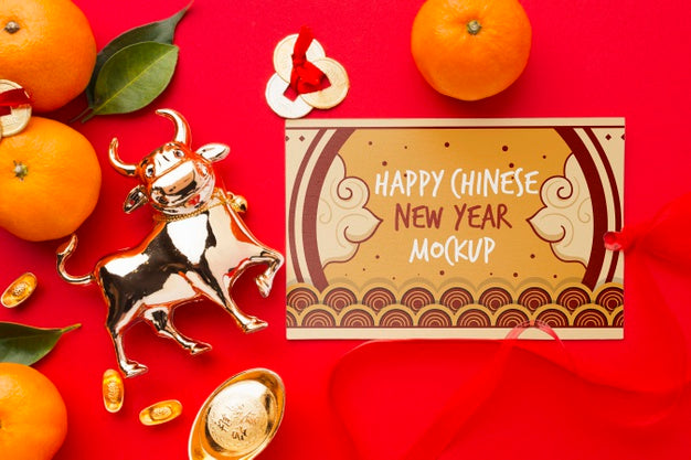 Free Top View Of Chinese New Year Mock-Up Psd