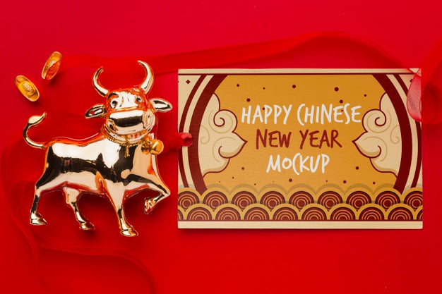 Free Top View Of Chinese New Year Mock-Up Psd