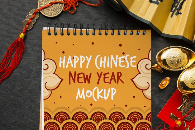 Free Top View Of Chinese New Year Mock-Up Psd