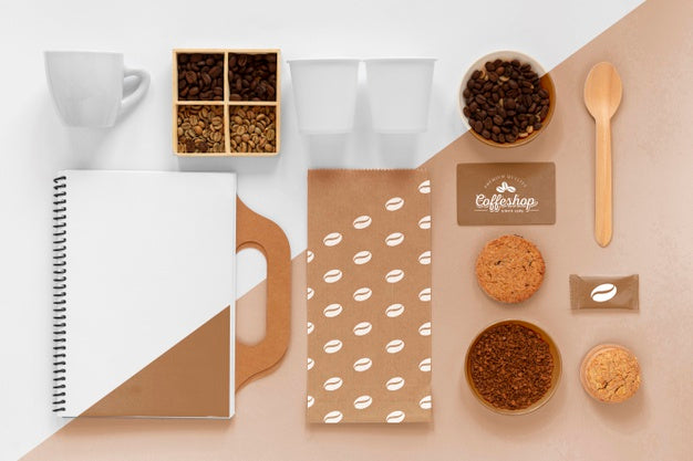 Free Top View Of Coffee Concept Mock-Up Psd